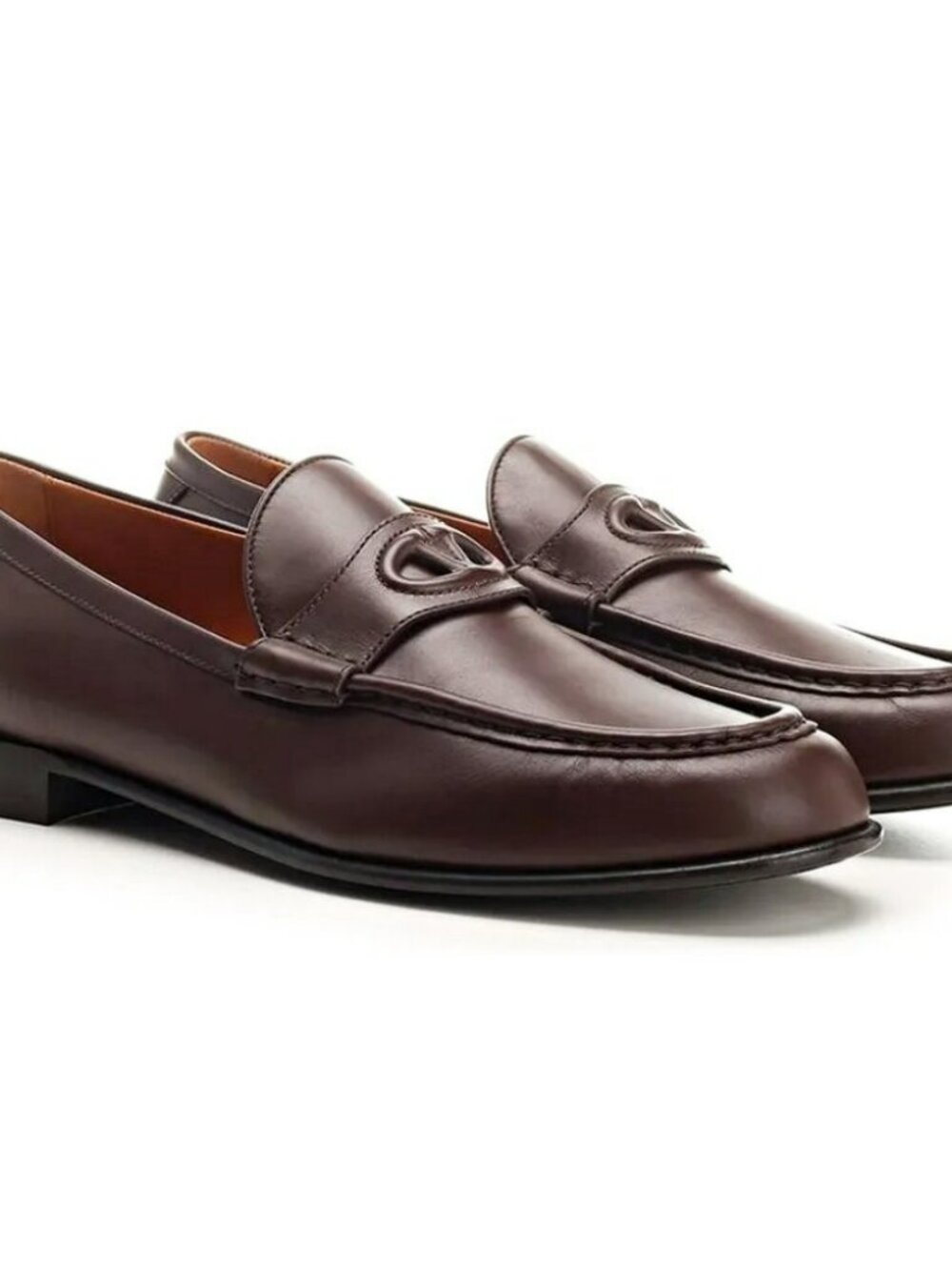 Valentino Garavani Men's Vlogo Penny Loafer Chocolate Brown Size 43 (MSRP $980)